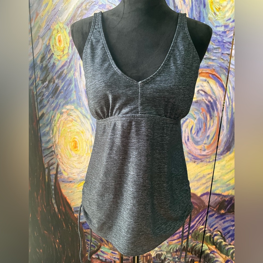 TYR size 14 dark gray tankini swim top